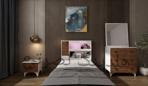 سرویس تخت خواب یک نفره مدل حجمی 5 تکه